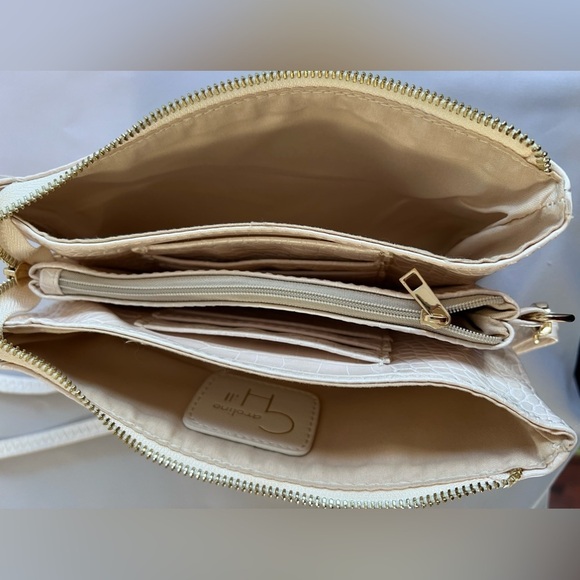 Caroline Hill '' Crossbody Wristlet Bag Vegan PU Non-Leather Beige - Picture 9 of 9